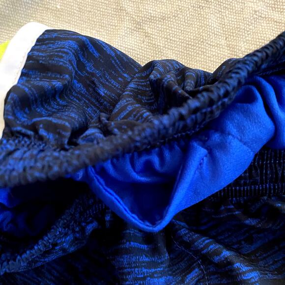 Nike Dri-Fit Tempo Shorts Blue Stripe Neon Yellow Size Small Womens - Picture 5 of 7